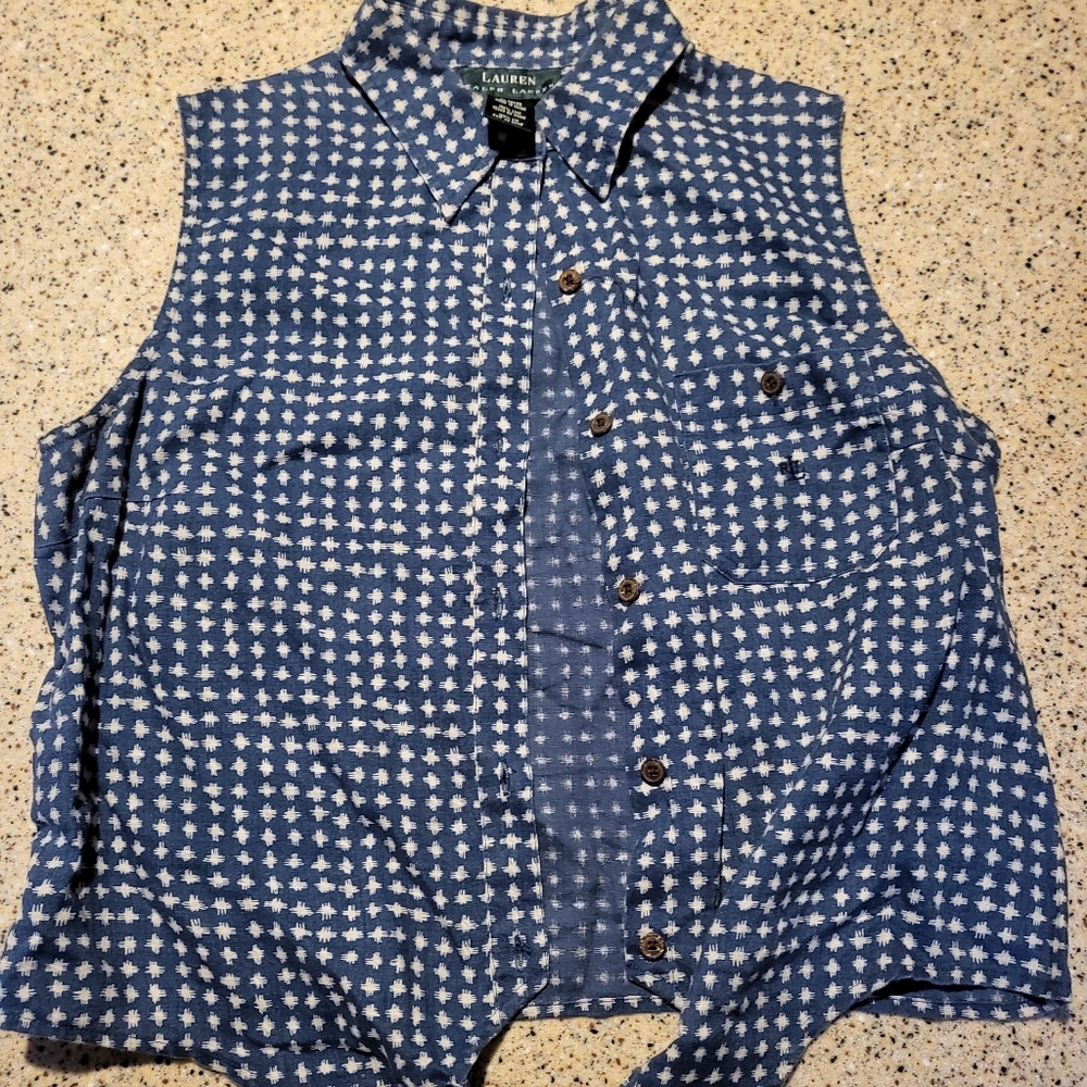 Ralph Lauren Vintage Linen Top SZ M